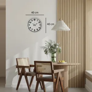 Beyaz Metal Duvar Saati 40 cm · Model 4036W