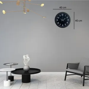 Siyah Metal Duvar Saati 40 cm · Model 4037B