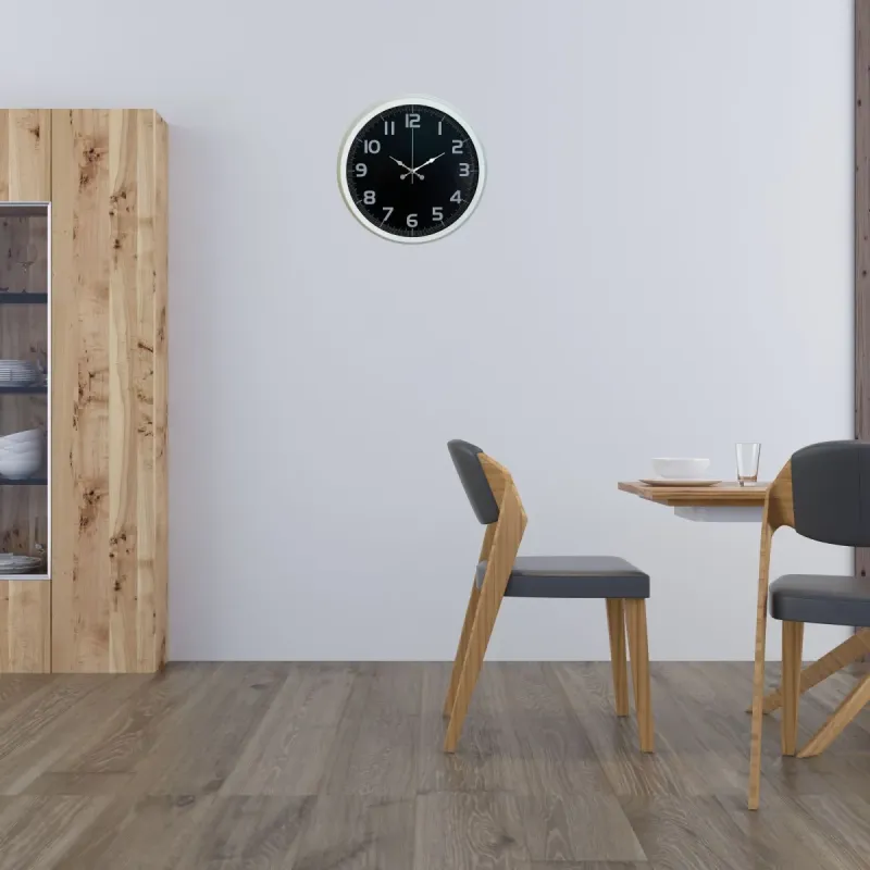 Beyaz Metal Duvar Saati 40 cm · Model 4037W