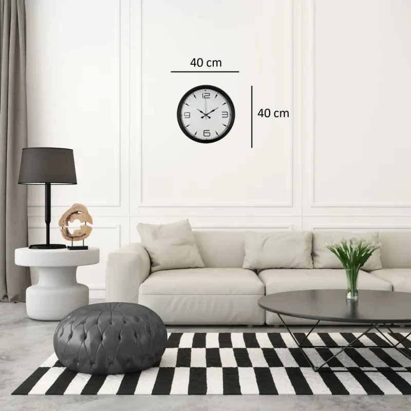 Siyah Metal Duvar Saati 40 cm · Model 4050B