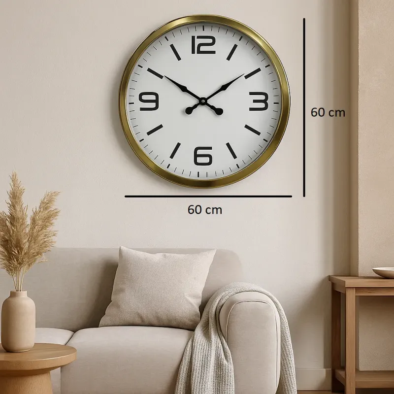 Gold Metal Duvar Saati 60 cm · Model 6008G