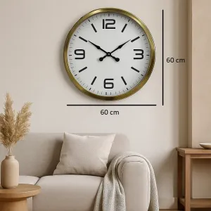 Gold Metal Duvar Saati 60 cm · Model 6008G