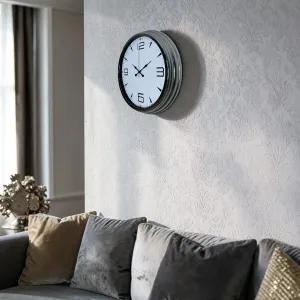 Krom Metal Duvar Saati 40 cm · Model 4050K