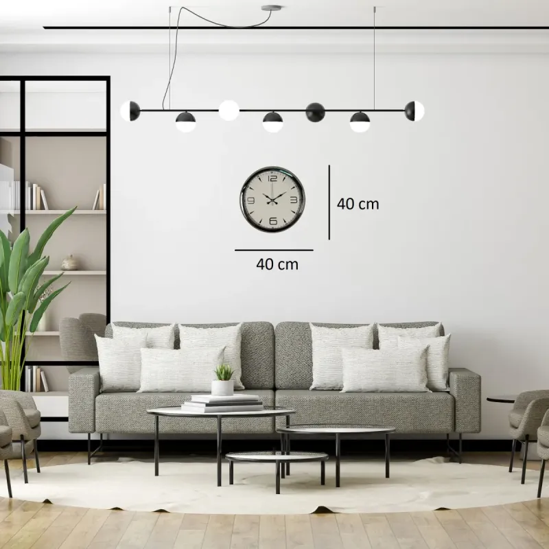 Krom Metal Duvar Saati 40 cm · Model 4050K