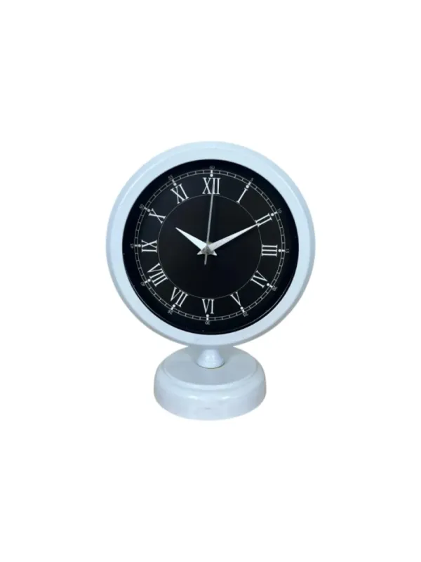 Roma Rakamlı Beyaz Metal Masa Saati 25 x 20 cm · Model MS-2051W