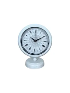 Desenli Beyaz Metal Masa Saati 25 x 20 cm · Model MS-2062W