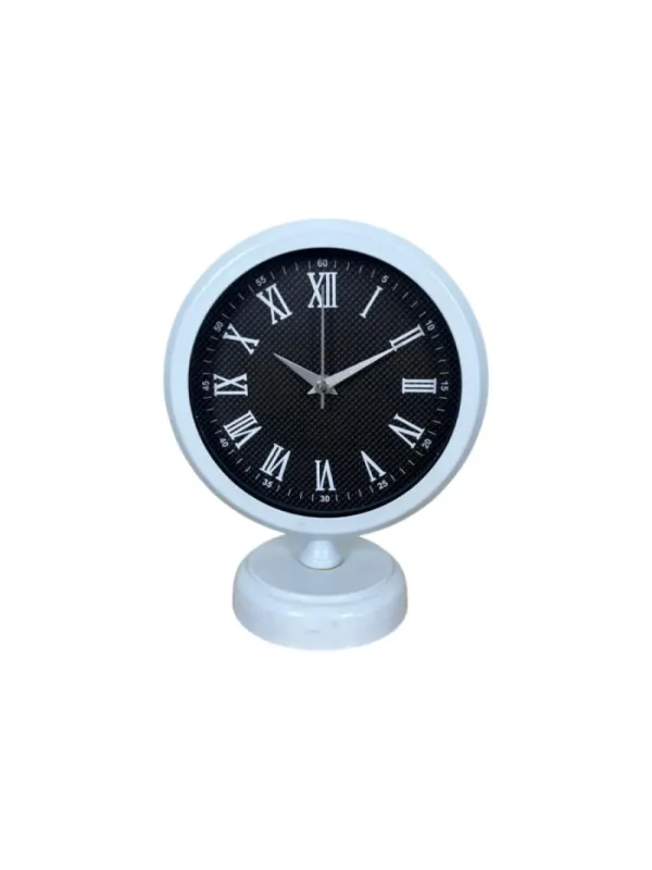Roma Rakamlı Beyaz Metal Masa Saati 25 x 20 cm · Model MS-2090W