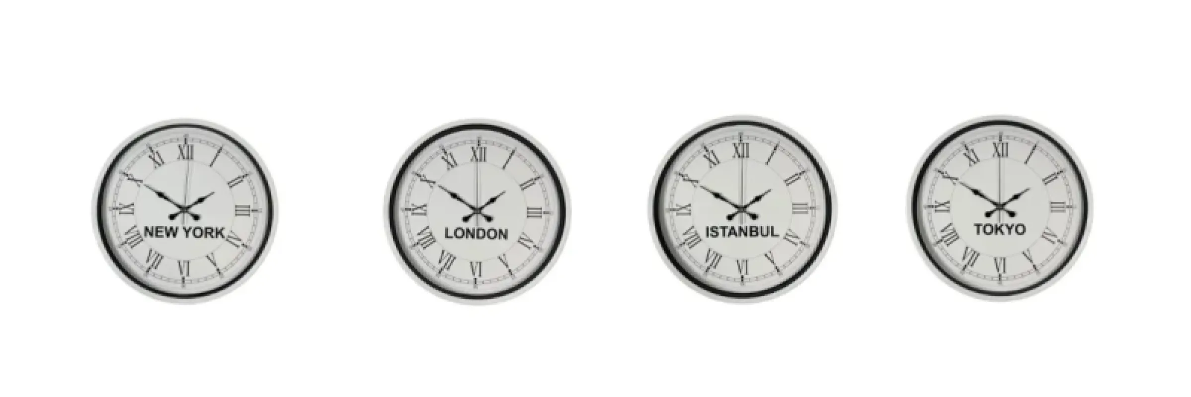 Beyaz Metal Dünya Saati 36 cm · Model DS-4XPP-3655W