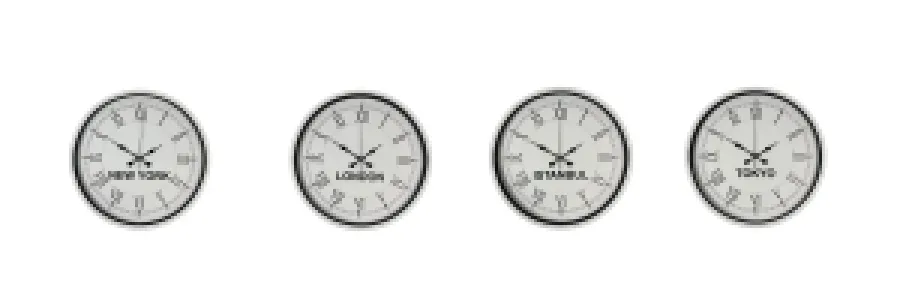Beyaz Metal Dünya Saati 36 cm · Model DS-4XPP-3655W