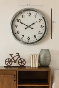 Krom Metal Duvar Saati 60 cm · Model 6001K