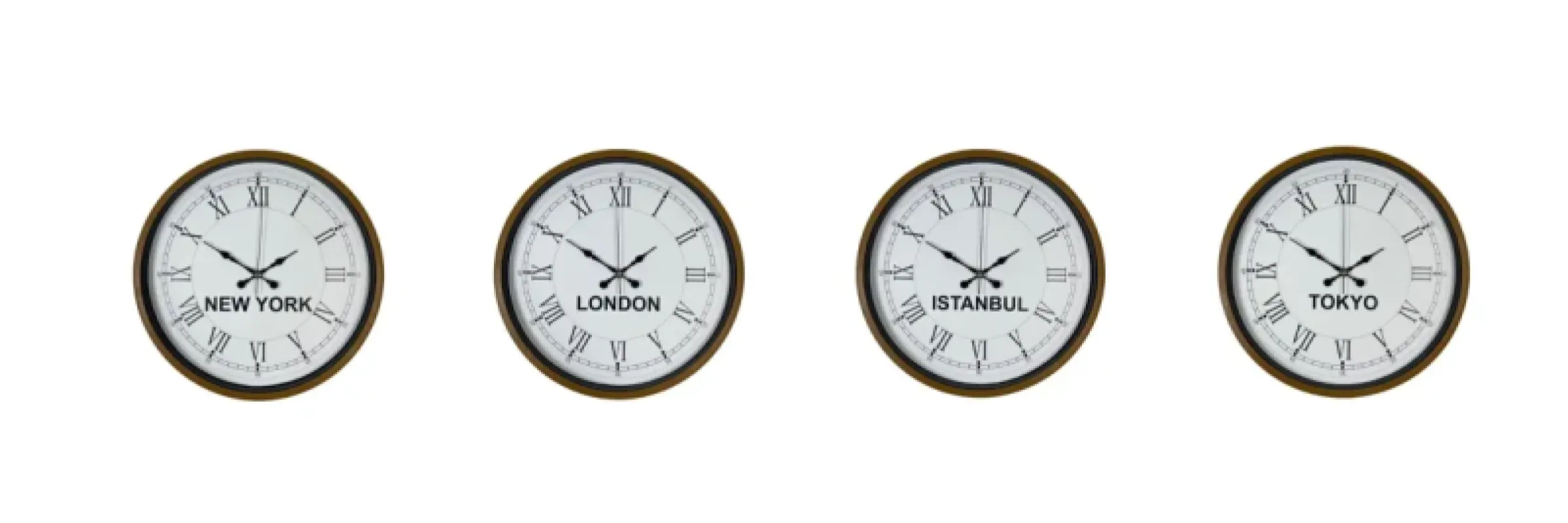 Roma Rakamlı Kahverengi Metal Dünya Saati 36 cm · Model DS-4XPP-3655I