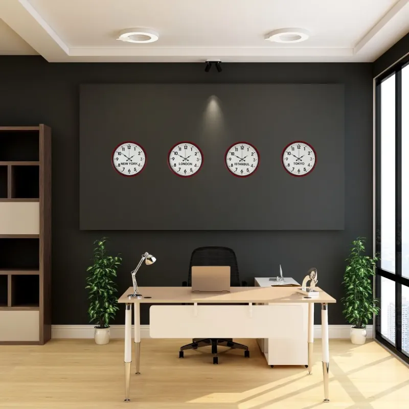 Kırmızı Metal Dünya Saati 36 cm · Model DS-4XPP-3601R