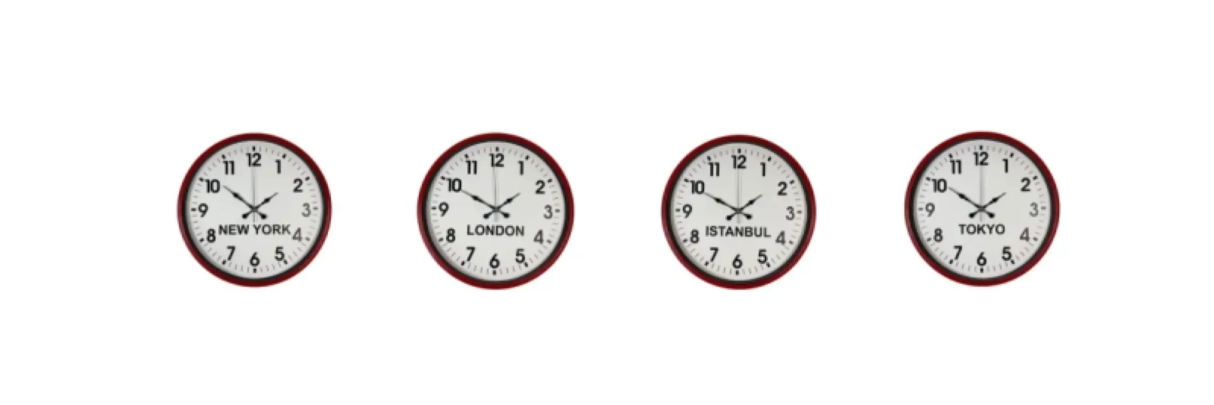 Kırmızı Metal Dünya Saati 36 cm · Model DS-4XPP-3601R