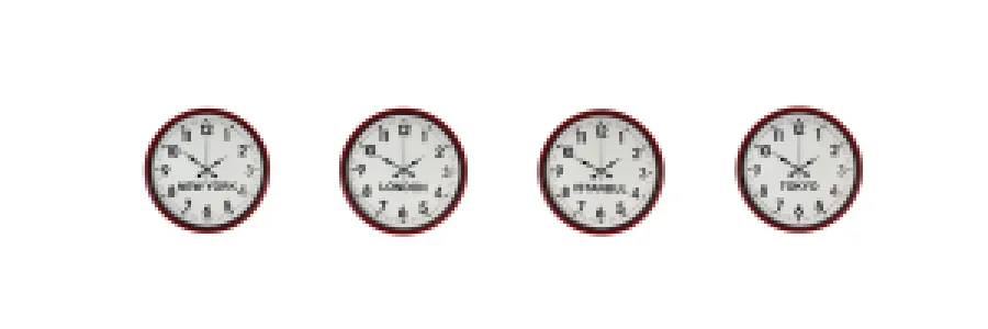 Kırmızı Metal Dünya Saati 36 cm · Model DS-4XPP-3601R