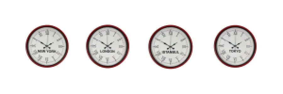 Roma Rakamlı Kırmızı Metal Dünya Saati 36 cm · Model DS-4XPP-3655R