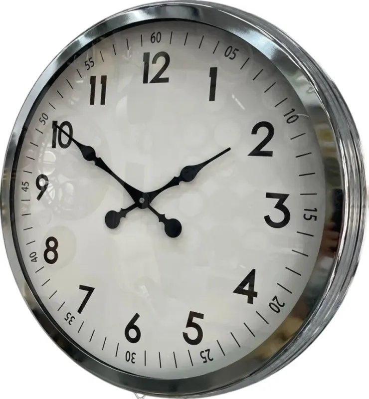 Krom Metal Duvar Saati 60 cm · Model 6005K