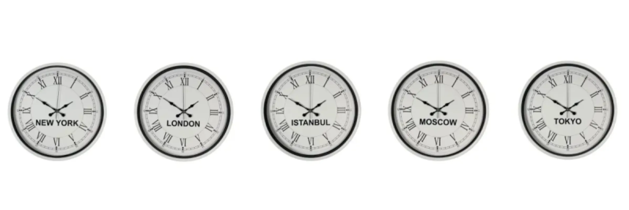 Roma Rakamlı Beyaz Metal Dünya Saati 36 cm · Model DS-5XPP-3655W