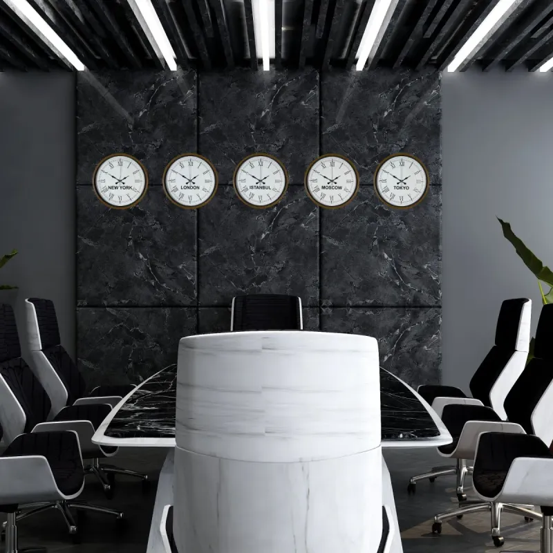 Roma Rakamlı Kahverengi Metal Dünya Saati 36 cm · Model DS-5XPP-3655I