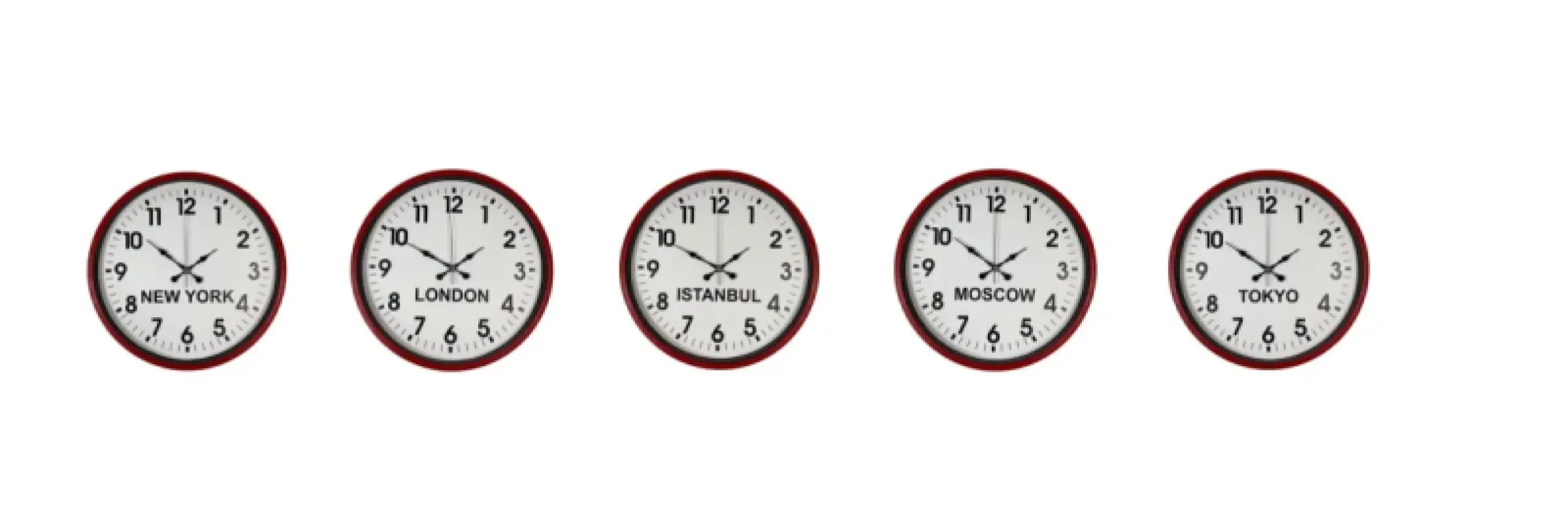 Kırmızı Metal Dünya Saati 36 cm · Model DS-5XPP-3601R