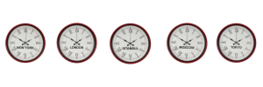 Kırmızı Metal Dünya Saati 36 cm · Model DS-5XPP-3655R