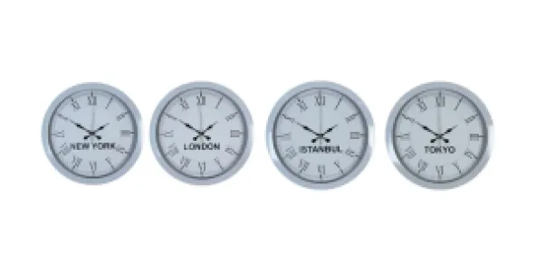 Roma Rakamlı Beyaz Metal Dünya Saati 36 cm · Model DS-4XM3655W