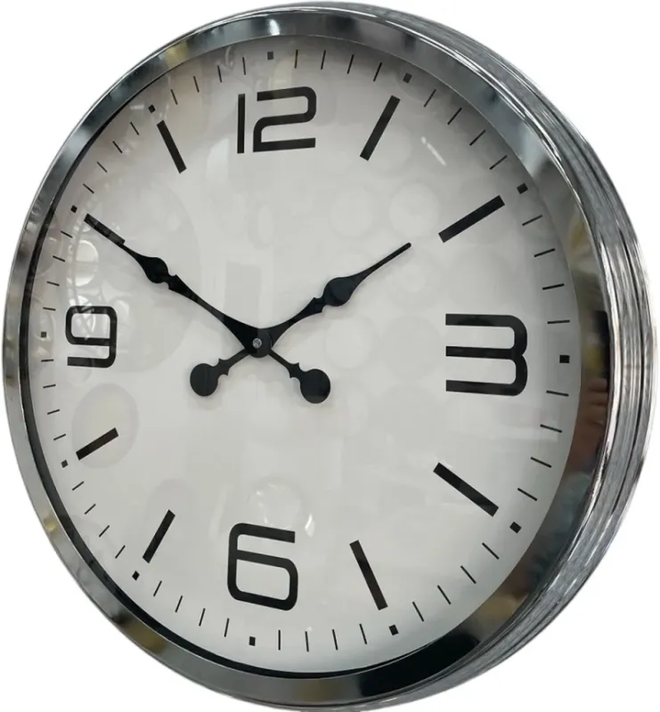 Krom Metal Duvar Saati 60 cm · Model 6008K