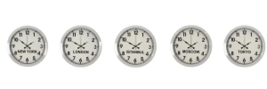 Beyaz Metal Dünya Saati 36 cm · Model DS-5XM3601W