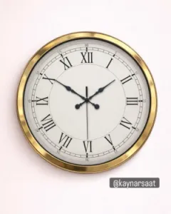 40x40 Gold Metal Duvar Saati