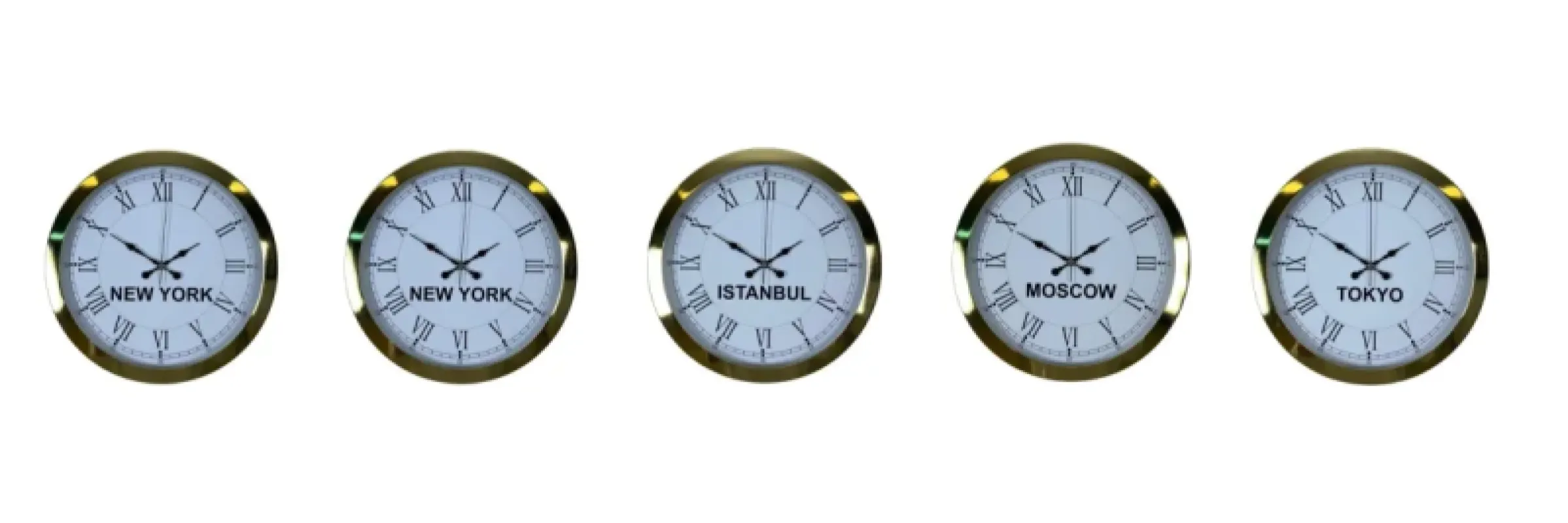Roma Rakamlı Gold Metal Dünya Saati 36 cm · Model DS-5XM3655G