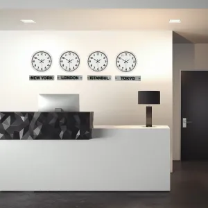 Beyaz Metal Tabelalı Dünya Saati 36 cm · Model DS-4XM3601W+T