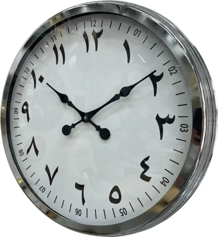 Krom Metal Duvar Saati 60 cm · Model 6099K