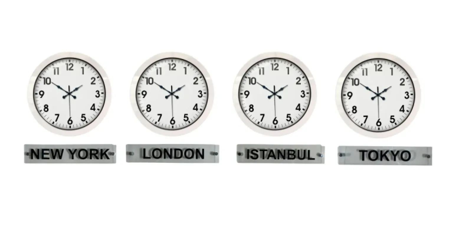 Beyaz Metal Tabelalı Dünya Saati 36 cm · Model DS-4XM3601W+T