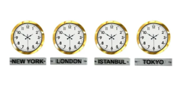 Gold Metal 4'lü Tabelalı Dünya Saati 36 cm · Model DS-4XM3601G+T