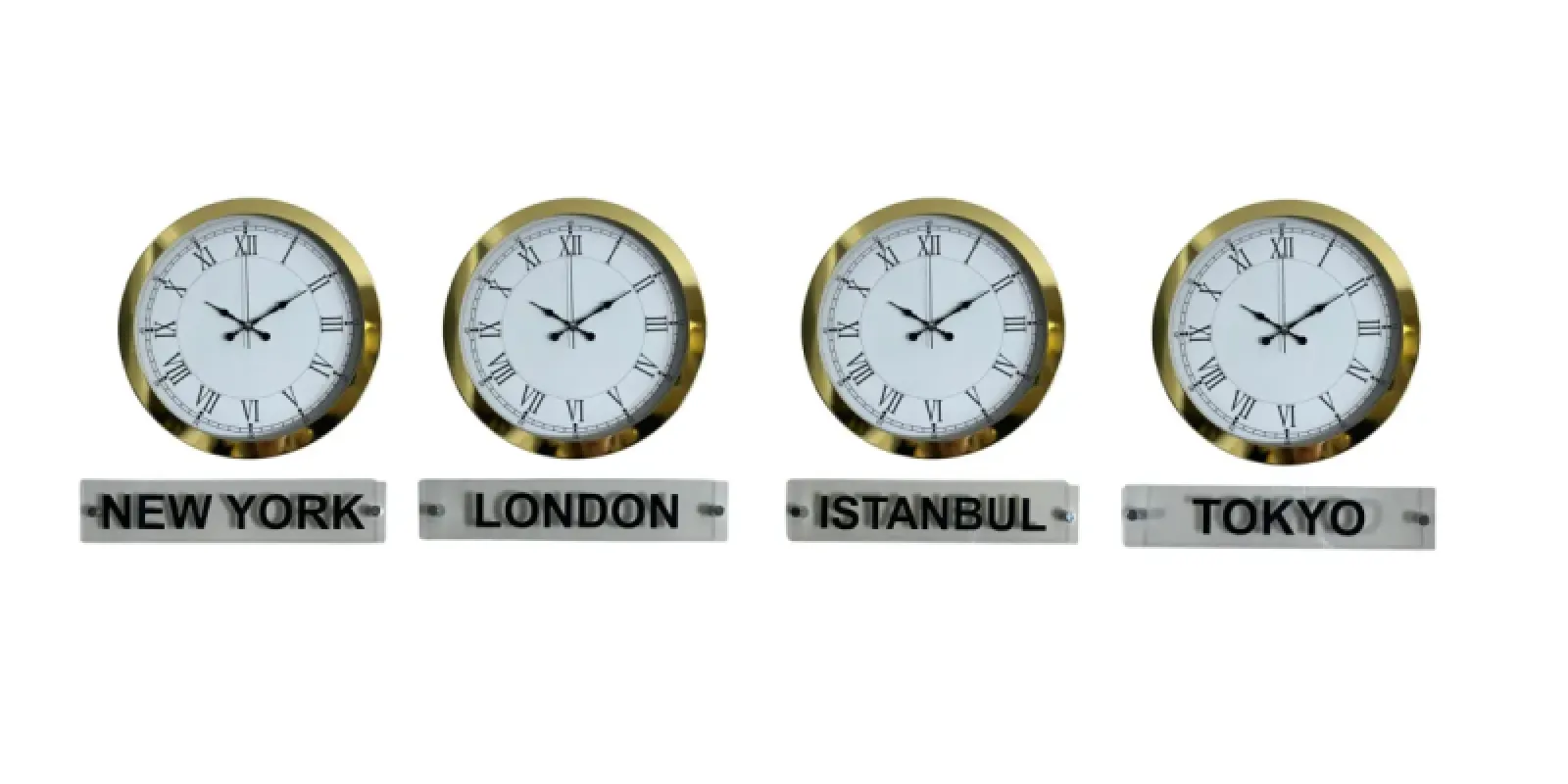 Gold Metal Tabelalı Dünya Saati 36 cm · Model DS-4XM3655G+T
