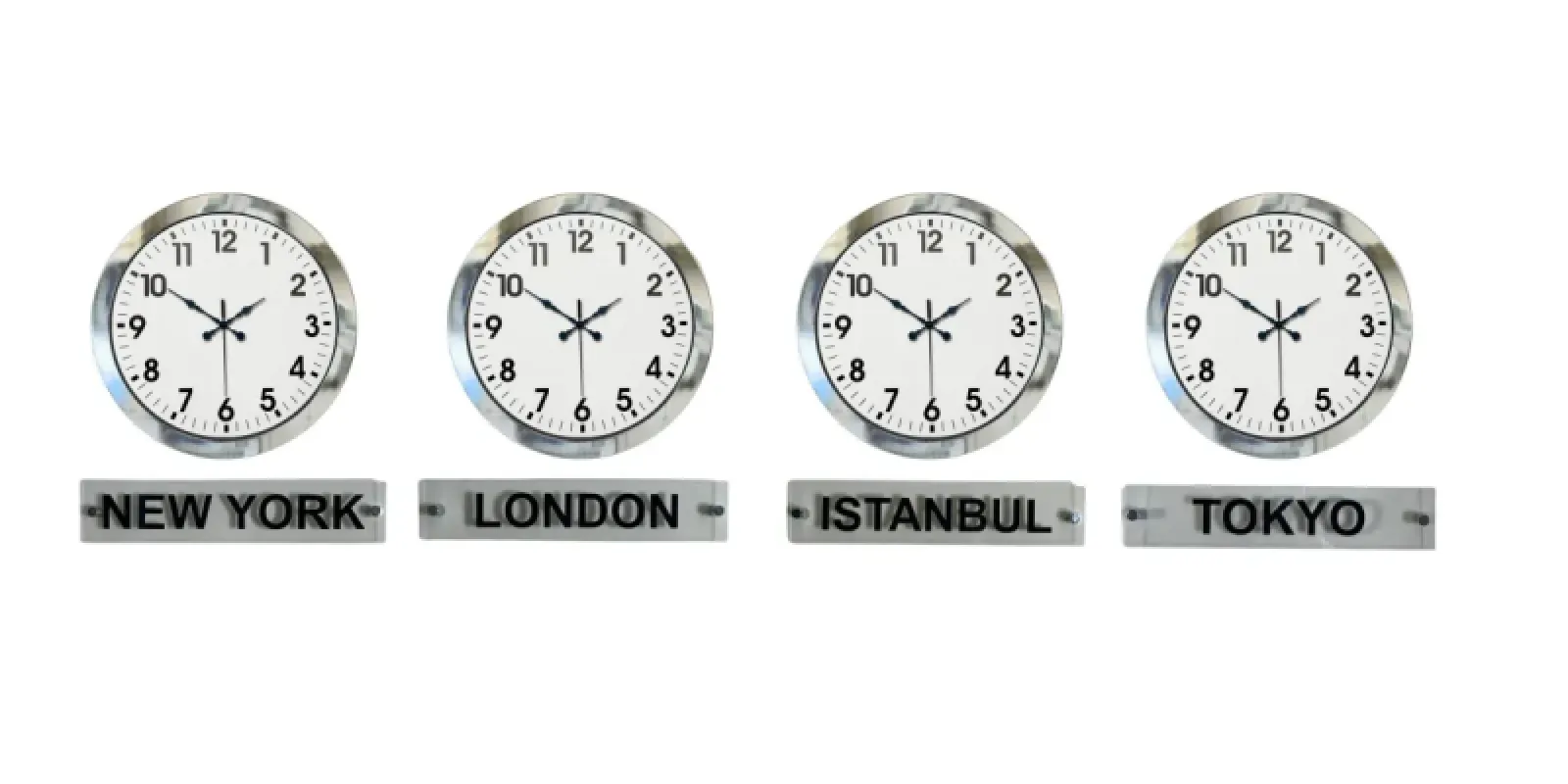 Krom Metal Tabelalı Dünya Saati 36 cm · Model DS-4XM3601K+T