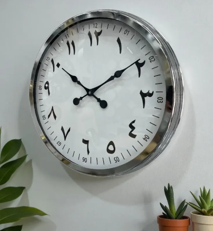 Krom Metal Duvar Saati 60 cm · Model 6099K