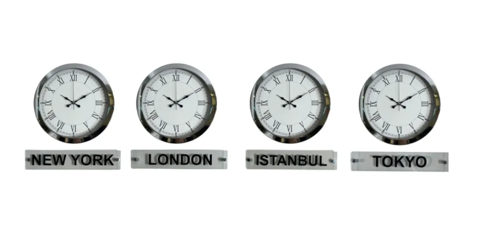 Krom Metal Tabelalı Dünya Saati 36 cm · Model DS-4XM3655K+T