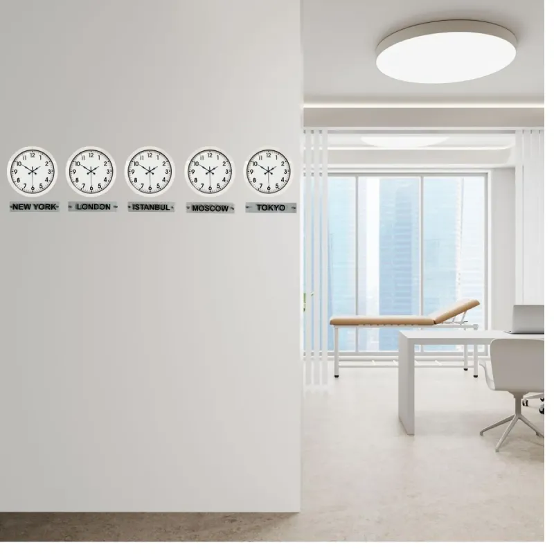 Beyaz Metal Dünya Saati 36 cm · Model DS-5XM3601W+T