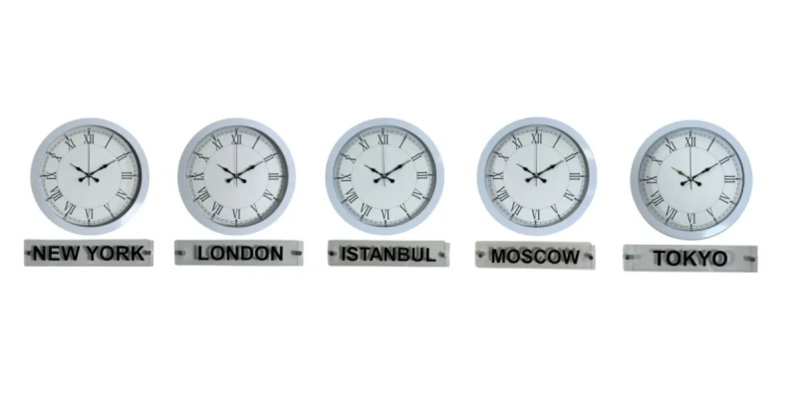 Beyaz Metal Tabelalı Dünya Saati 36 cm · Model DS-5XM3655W+T