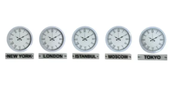 Beyaz Metal Tabelalı Dünya Saati 36 cm · Model DS-5XM3655W+T