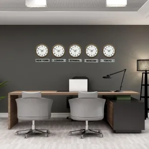 Retro Görünümlü Eskitme Metal Tabelalı Dünya Saati 36 cm · Model DS-5XM3601E+T