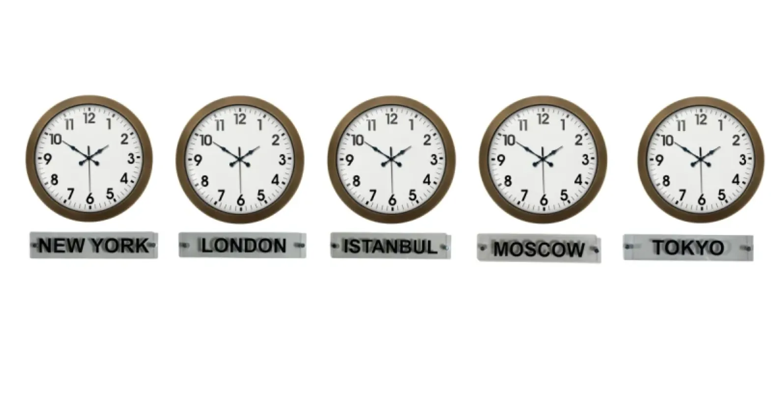 Retro Görünümlü Eskitme Metal Tabelalı Dünya Saati 36 cm · Model DS-5XM3601E+T
