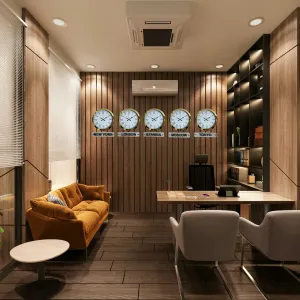 Roma Rakamlı Gold Metal 5'li Tabelalı Dünya Saati 36 cm · Model DS-5XM3655G+T