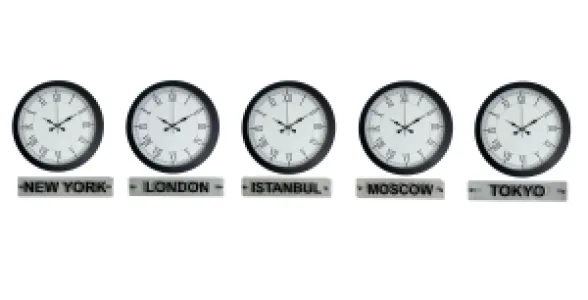 Siyah Metal Tabelalı Dünya Saati 36 cm · Model DS-5XM3655B+T