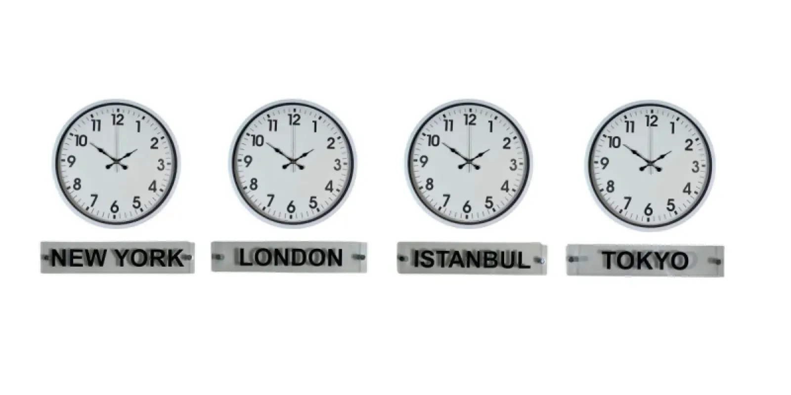 Beyaz Metal Tabelalı Dünya Saati 36 cm · Model DS-4XPP-3601W+T