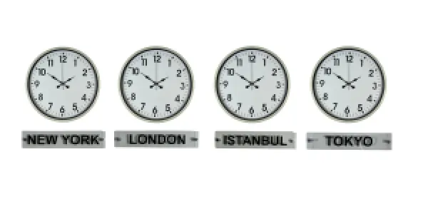 Krem Metal 4'lü Tabelalı Dünya Saati 36 cm · Model DS-4XPP-3601X+T