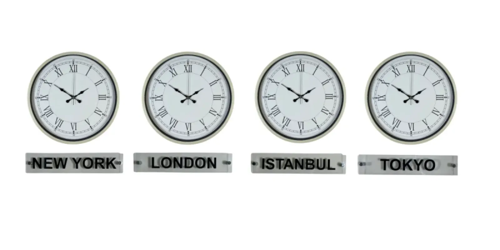 Krem Metal Tabelalı Dünya Saati 36 cm · Model DS-4XPP-3655X+T