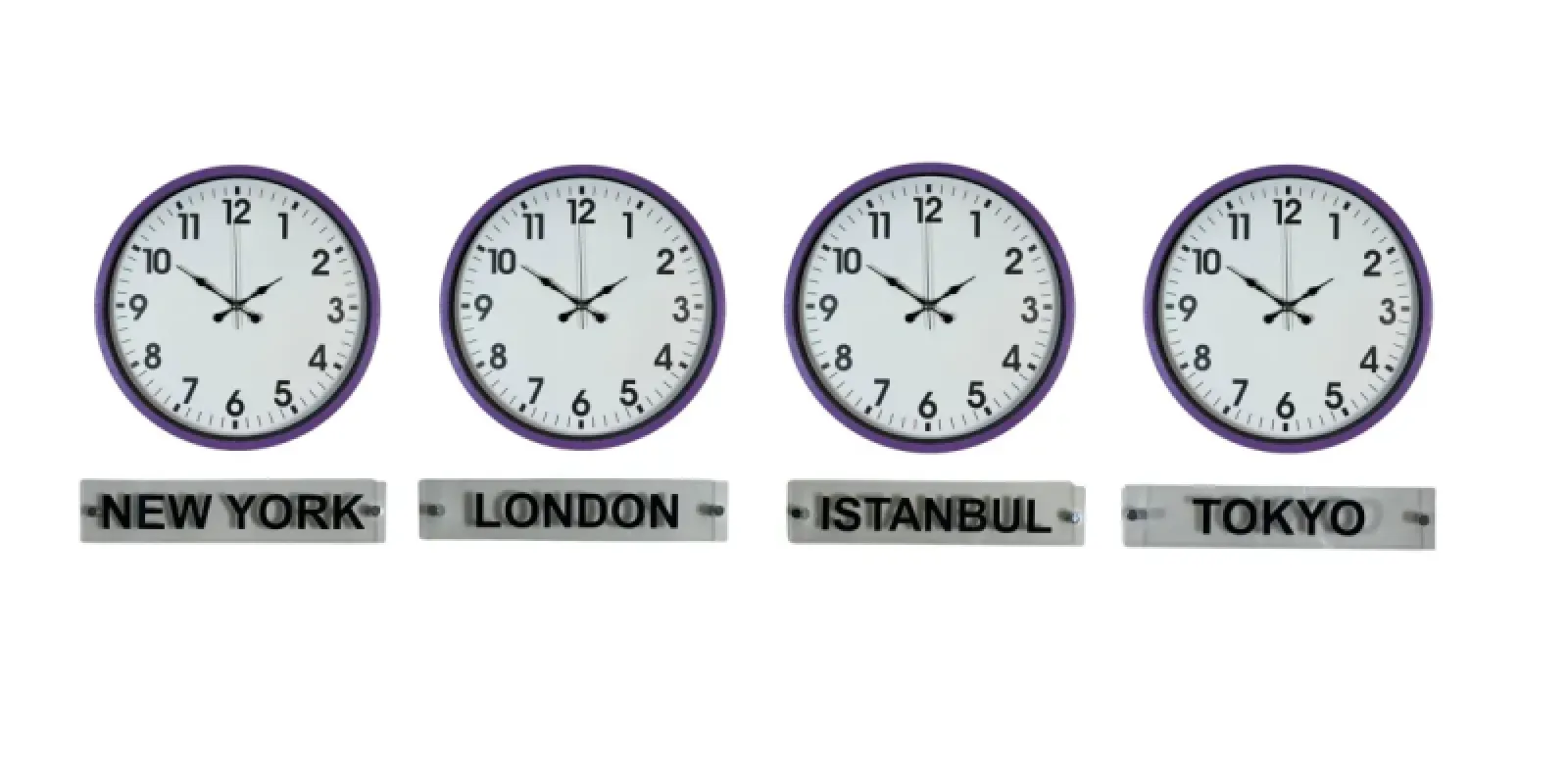 Mor Metal Tabelalı Dünya Saati 36 cm · Model DS-4XPP-3601Z+T