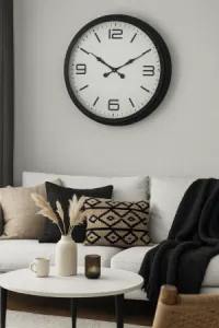 Siyah Metal Duvar Saati 60 cm · Model 6008B
