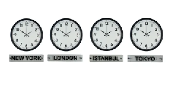 Siyah Metal 4'lü Tabelalı Dünya Saati 36 cm · Model DS-4XPP-3601B+T